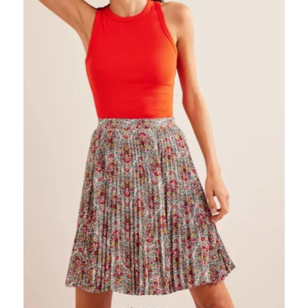 Boden Multicolor Floral A-Line Skirt